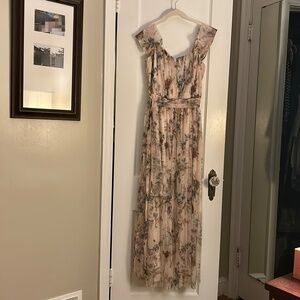 Candalite Cream Maxi Sundress with Sweetheart Neckline